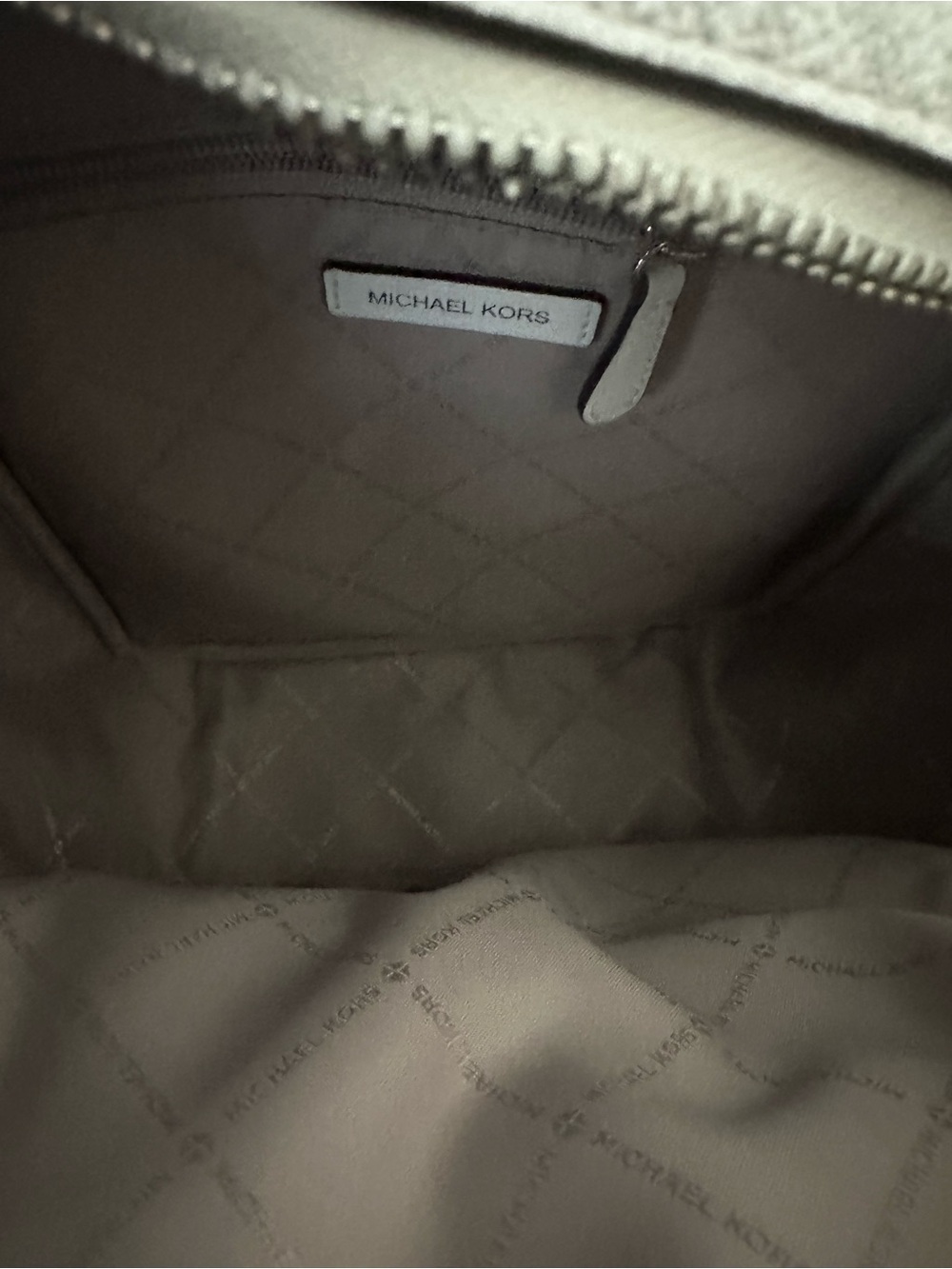 Michael Kors Jet Set Medium Pocket Backpack Monogram Optic White Silver - Picture 9 of 10